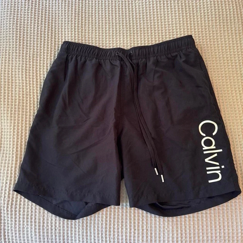 Calvin Klein Swim Trunks Black CK Logo Shorts